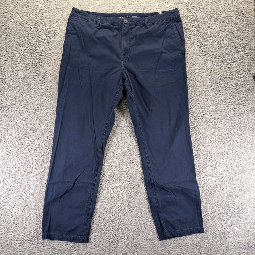 Old Navy Pant Men's 38x30 Blue Cotton Chino Straight Athletic Fit Preppy Career